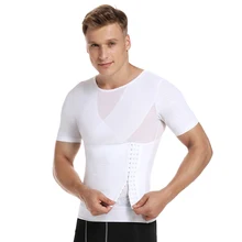 Мужская бесшовная компрессионная рубашка для похудения, Облегающая майка, Корректирующее белье, мужские рубашки