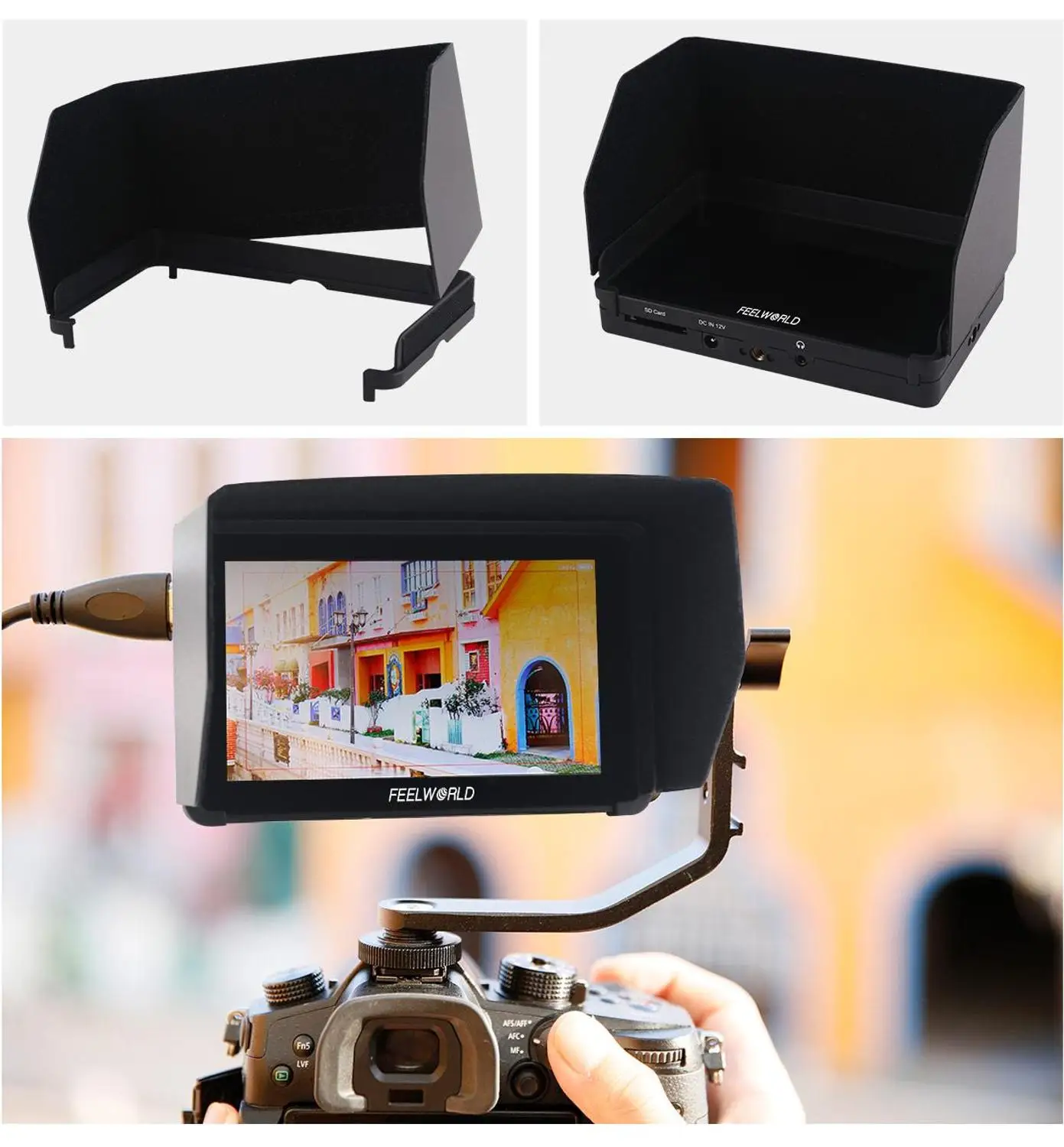 FEELWORLD F6 PLUS 5.5 Inch 3D LUT Touch Screen DSLR Camera Field Monitor IPS FHD1920x1080 Support 4K HDMI Input Output Tilt Arm