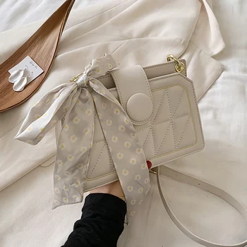 

Lingge Shoulder Bags Silk Scarf Shoulder Bag Messenger Bag Plaid Chain Shoulder Bags For Women сумка женская