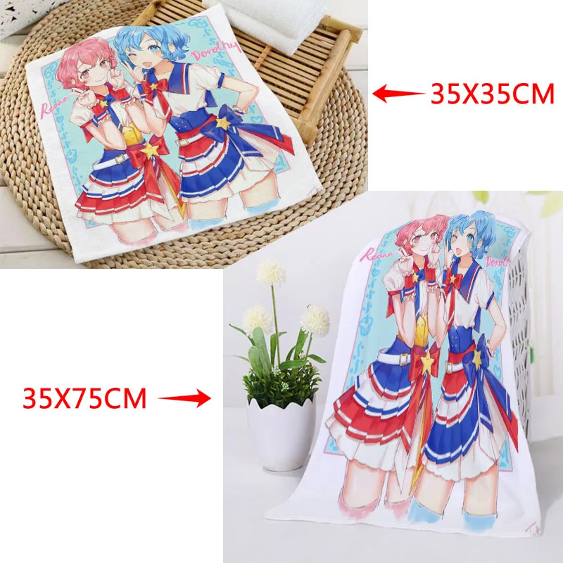 35x35 см, 35x75 см полотенца на заказ Idol Time Pripara печатные квадратные полотенца микрофибра Абсорбирующая сушка банные полотенца мочалка