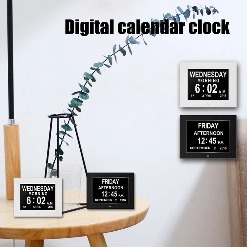 

8-inch Digital Calendar Day Clock Large Letter LED Alarm Multifunction Clock VJ-Drop
