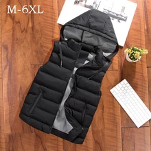 Модная куртка без рукавов, мужской утепленный жилет из хлопка, теплый зимний жилет с капюшоном, мужская повседневная ветровка