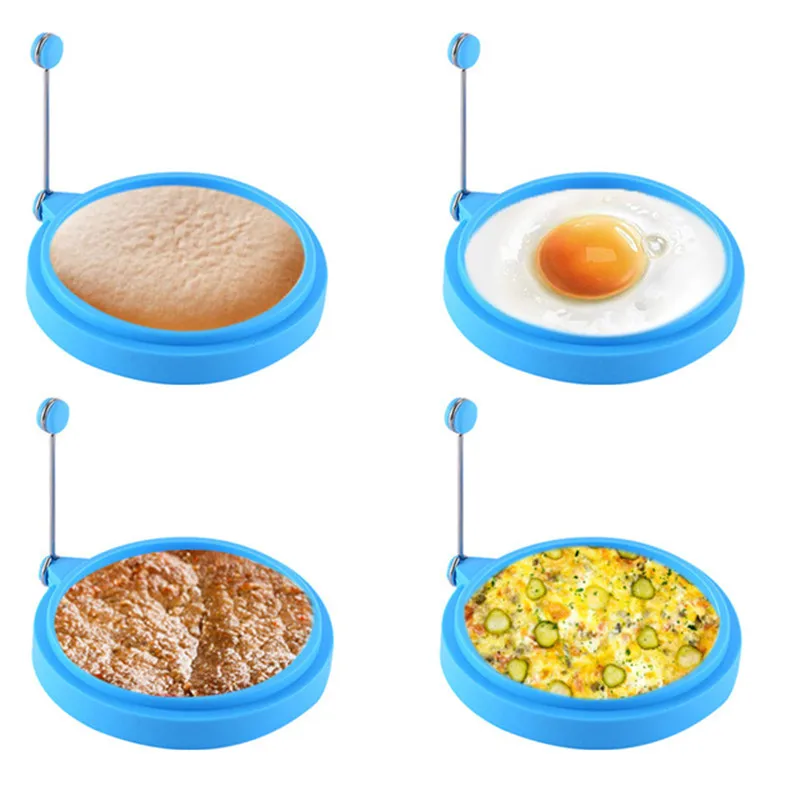 Silicone Egg Mold Pancake Ring Omelette Fried Eggs Round Shaped Eggs Mould For Cooking Breakfast Frying Tools