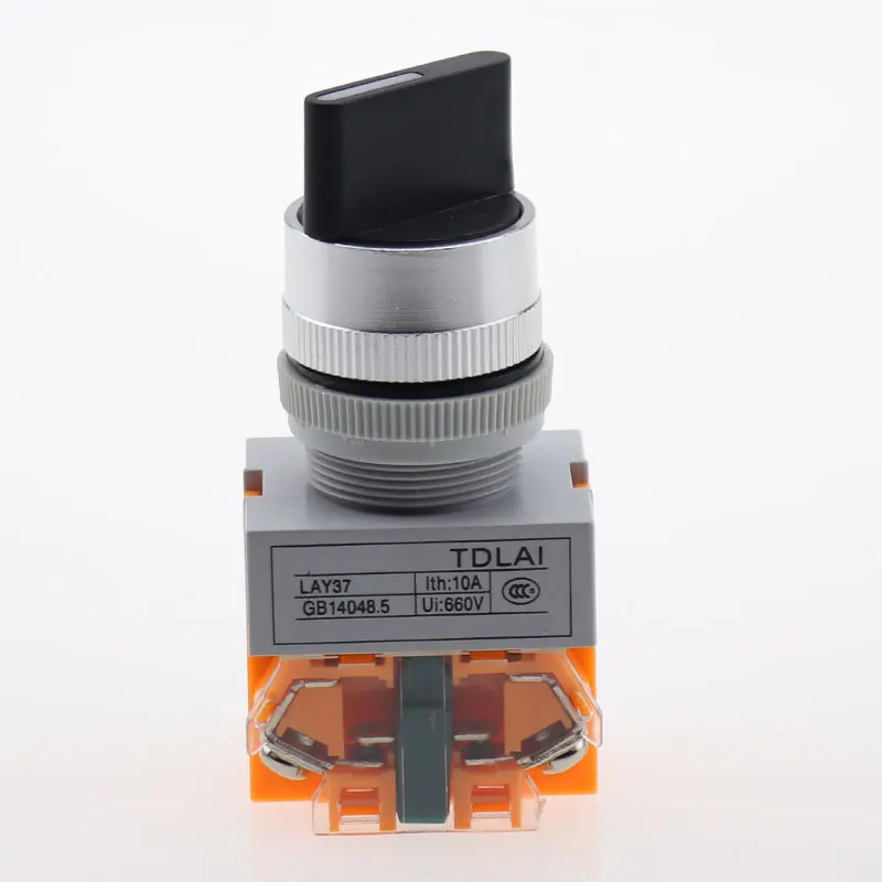 22mm660V 10A 2 положения 3 поворотный выбор переключатель 1NO 1NC|Выключатели| |