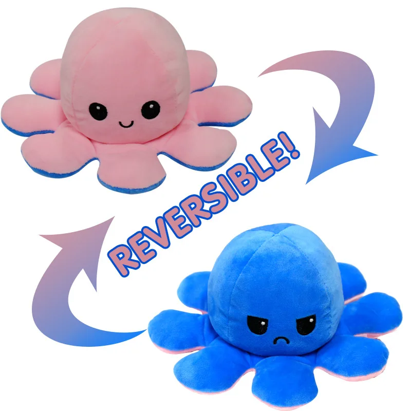 

Peluche Pulpo Reversible Turning Cute Multicolor Doll Double-Sided Expression Flip Doll Plush