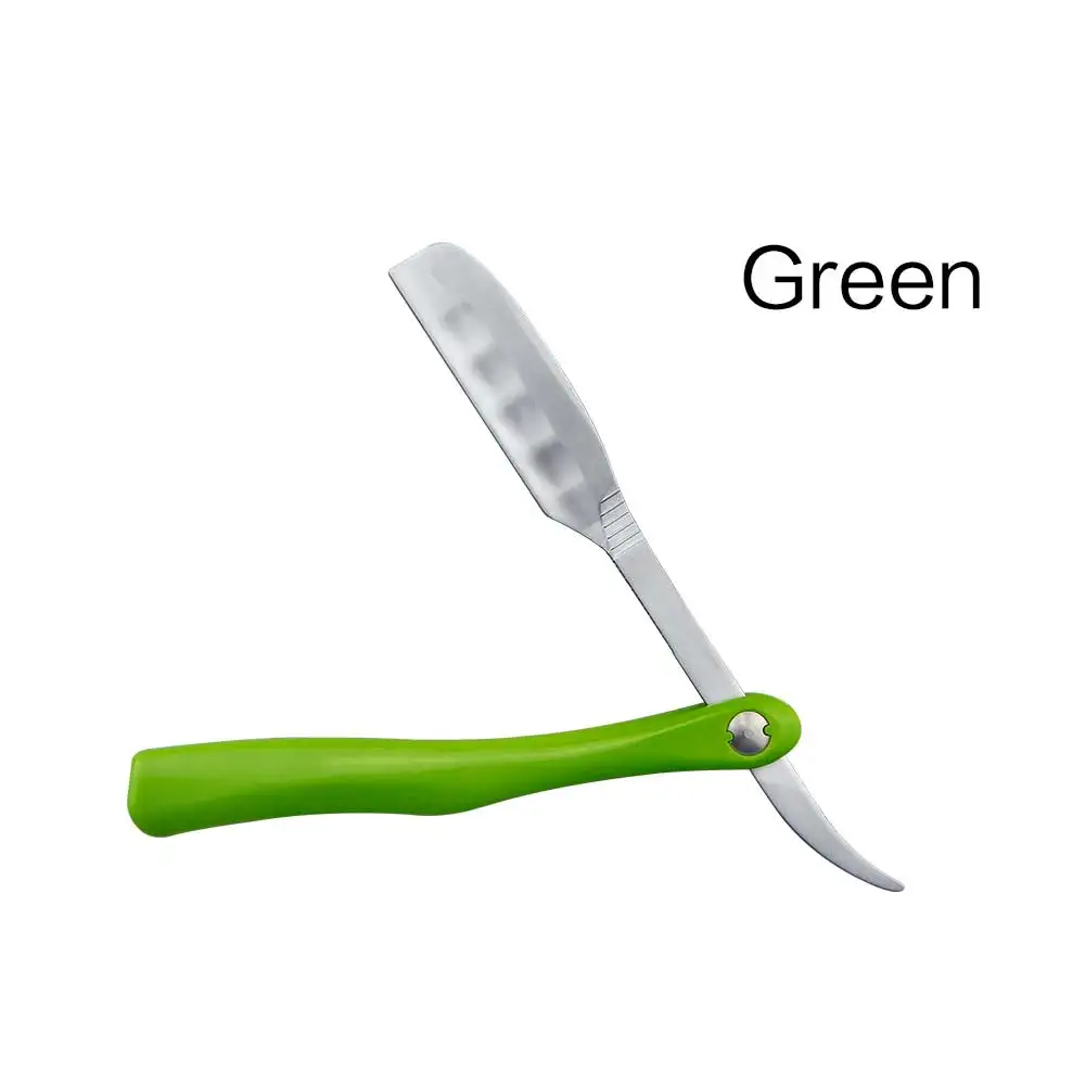 Green Razor Holder CestoMen, Парикмахерская Бритва для стрижки волос на лице, бритвенное лезвие, держатель, Классическая абс пластиковая ручка, нержавеющая прямая бритва, держатель - Цвет: Green Razor Holder