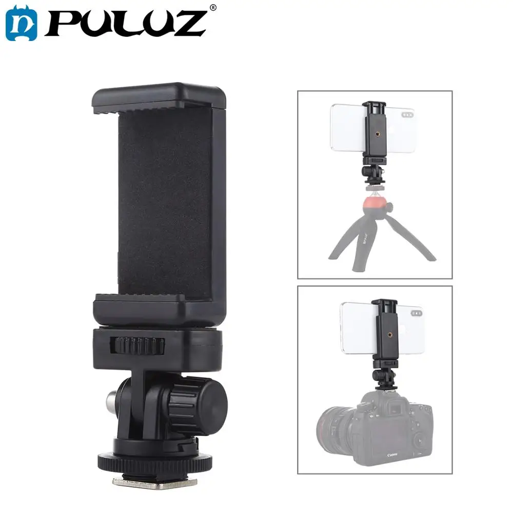 

PULUZ 1/4 inch Screw Thread Cold Shoe Tripod Mount Adapter with Phone Clamp