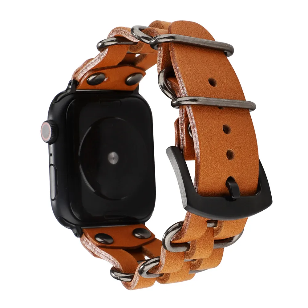 Кожаный ремешок уникальной формы для часов Apple Watch 5 4 3 2 1 ремешок 38 мм 40 мм 42 мм 44 мм сменный ремешок для часов iWatch Series 5 4