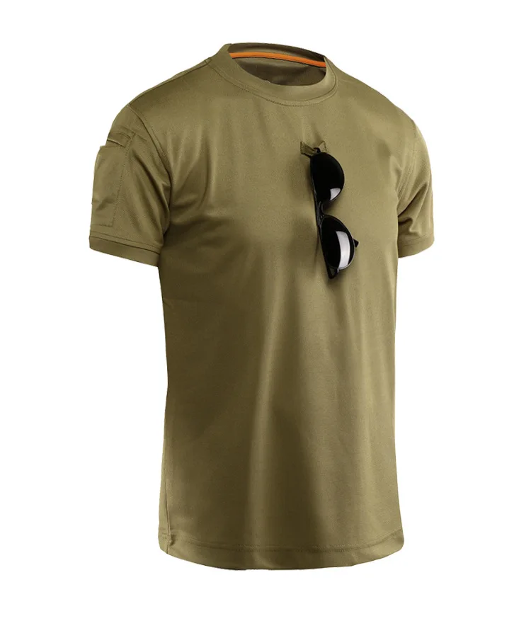 Мужские тактические футболки для занятий спортом на открытом воздухе, военные походные футболки, свободные хлопковые быстросохнущие одноцветные дышащие футболки с короткими рукавами