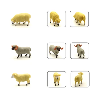 

Model-like Farm Animal Construction Train Toy 1/64 Sheep Simulation Sand Table Landscape Set Of 10pcs Diorama Mini Animal