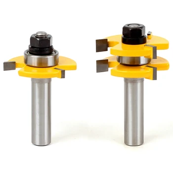 

2PCS 1/2inch Shank Router Bit Set Tongue And Groove Cabinet Woodwork Cutter