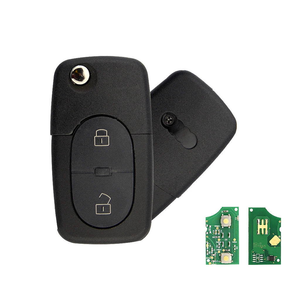 OKEYTECH FOR AUDI A2 A3 A4 A6 A8 TT 433MHZ ID48 4D0837231R CHIP 2 BUTTONS REMOTE CONTROL CAR KEY FLIP FOLDING TRANSPONDER KEY