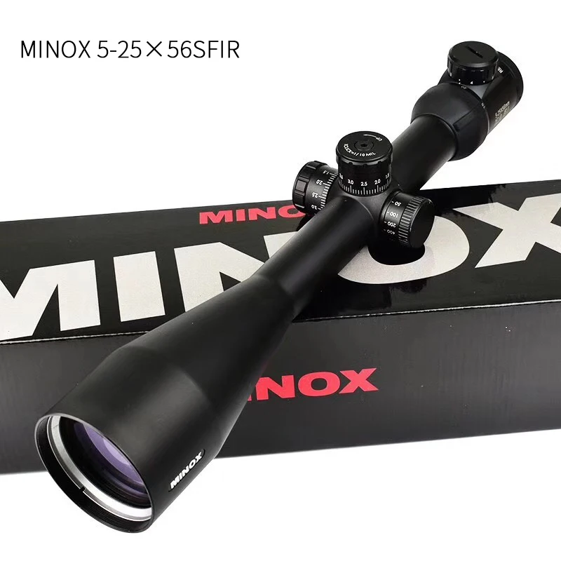 

Hunting Riflescope MINOX 5-25x56SFIR Optical Sight with Red Dot for PCP for Sniper Tactical Airgun Rifle Scope fit .308win