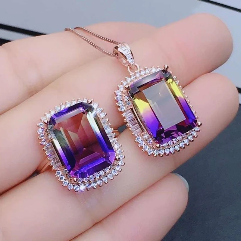 RICKI Fine jewelry натуральный цветной драгоценный камень женский кулон большое