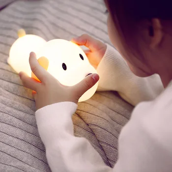 

Led Touch Sensor Night Light Cute Puppy Dog Shaped Silicone Bedroom Cartoon USB Rechargeable Gifts Kids Dimming Bedside