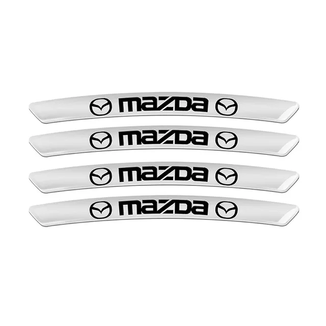 4Pcs Car Sticker Sports Font Car Body Sticker Auto Door Rims Wheel Hub Decal For Mazda 2 3 5 6 M5 Ms CX-4 CX-5 CX-9 Accessories Silver