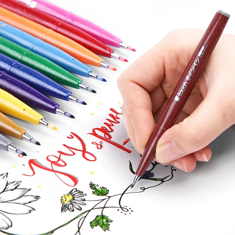 Японская сенсорная ручка Pentel с мягким наконечником для надписи Pennarelli