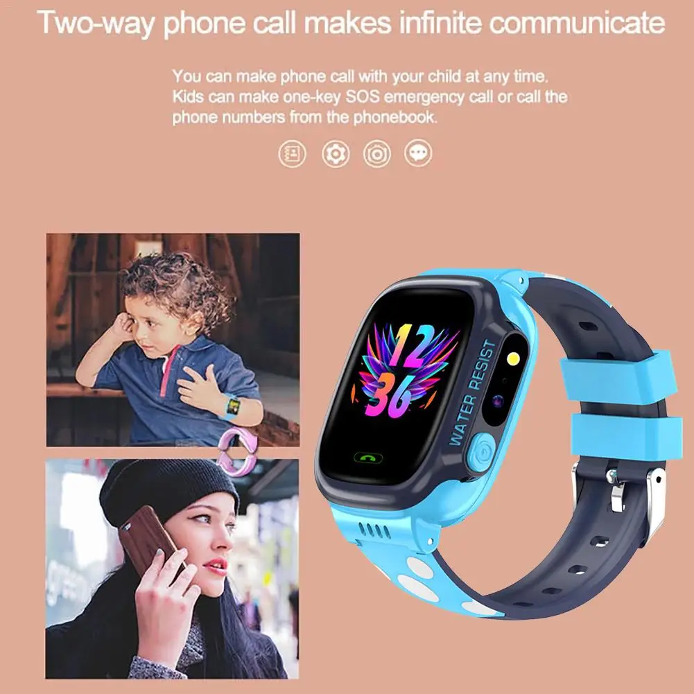  Sicher Silikon Strape Touchscreen 4G Smart Uhr Kinder Kinder Armband GPS Position SOS Einer-Klicken