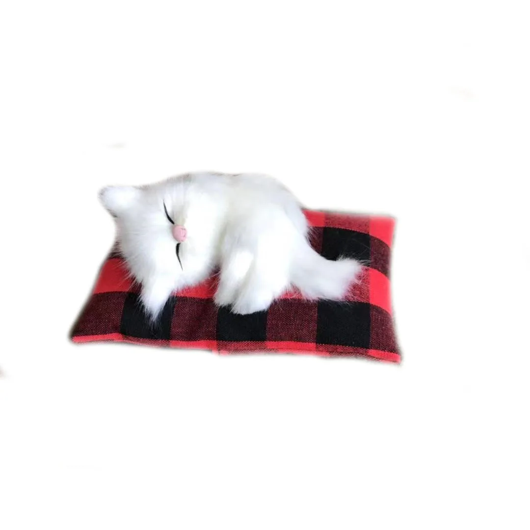 Model Cloth Pad Small Sleeping Cat Pocket of Cute Pet Decompression Toy Office Desk Small Ornaments Fur Toy Accessories Not Call