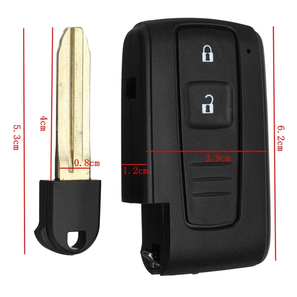 2 BUTTON Remote Key Shell Fob Case Switch Battery For Toyota Corolla Verso Prius