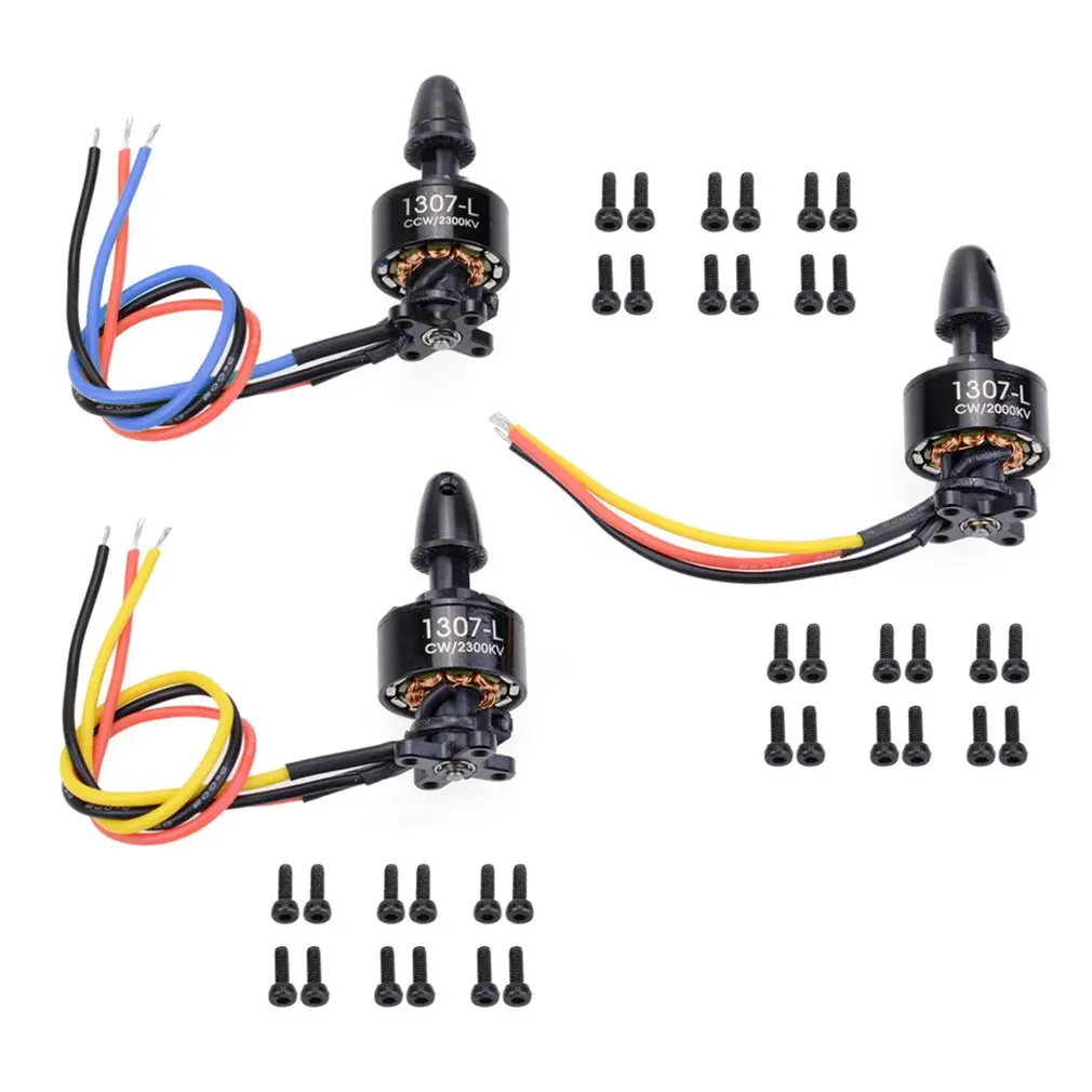 

3PCS/Set X450 RC Airplane 2300KV CCW/2300KV CW/2000KV CW 7.4V 1307 Brushless Motor System RC Aircraft Spare Parts