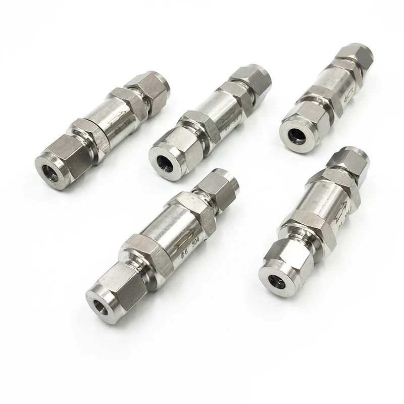 304 нержавеющая сталь 3 мм 6 мм 8 мм 10 мм 12 мм 14 мм 18 мм двойной наконечник обратный клапан односторонний обратный клапан для воды масло газа