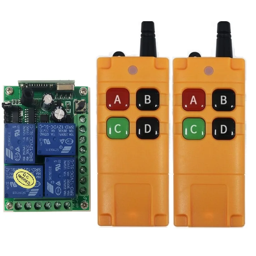 Industrial de Longa Remoto sem Fio Distância Interruptor Controle Carro Elétrico - Motocicleta Farol Chifre Transmissor Dc12v 4ch rf - Image 3