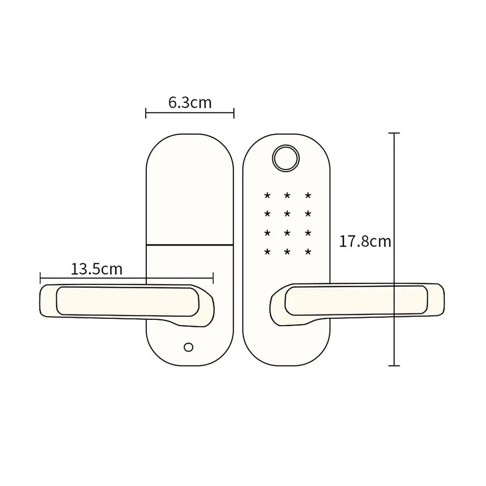  Airbnb renting house condo apartment touchpad bluetooth digital fingerprint wifi smart lever handle - 4000097416874