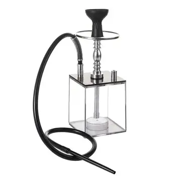 

13'' Square Acrylic Hookah Colorful Narghile Shisha Bong with Color Changing LED & Remote Control