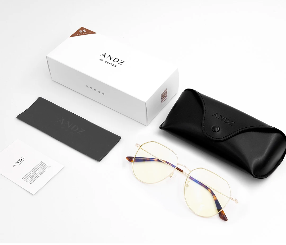 Xiaomi Mijia ANDZ металлическая Геометрическая Рамка Анти-синие очки ретро тренд дизайн мужские очки wo
