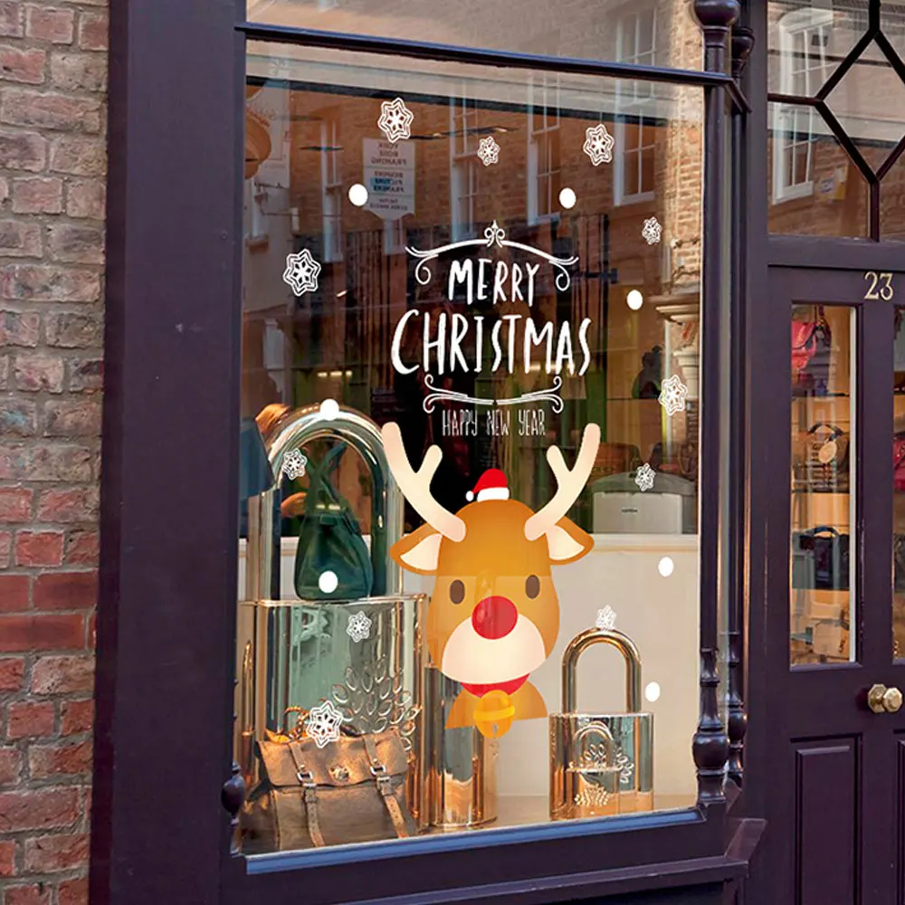 1 шт. Рождество будет стикер съемный Снеговик Санта виниловые наклейки на стену s домашний магазин стекло окна двери декор Adornos de Navidad