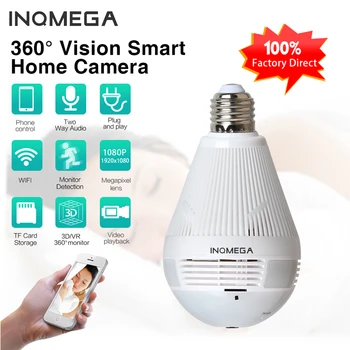 

INQMEGA 960P Wifi Panoramic Camera Bulb 360 Degree Fisheye Wireless Home Security Video Surveillance Night Version Two Way Audio