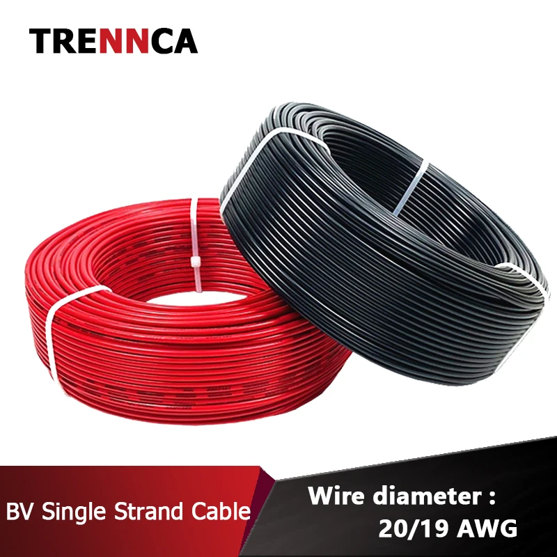 

Multi Size BV 20AWG 19AWG Single Core Wire Solid Core Copper Wire PVC Colorful Cable Flame Retardant Fixed Electrical Wiring