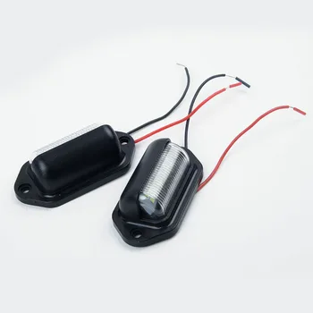 

2pcs Car License Plate Light 6 LED 12V Step Lamp Bulb Beam Bar Waterproof Set