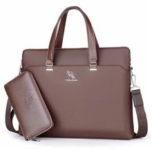 Мужская модная качественная кожаная сумка офисный мужской портфель дорожная водонепроницаемая сумка через плечо Двойная кожаная сумка для ноутбука