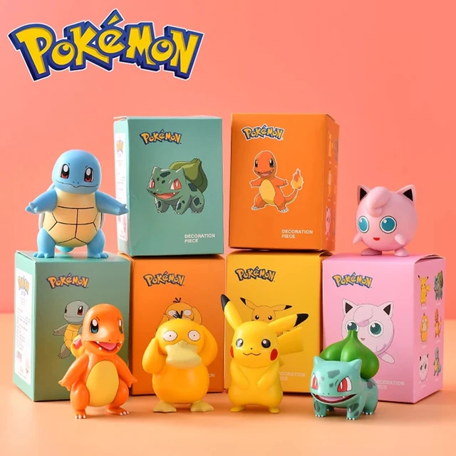 Pokemon Anime Doll Ornaments Action Figure Kawaii Pikachu Psyduck Squirtle Bulbasaur PVC Model Toys Cartoon Children's Gifts 1