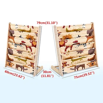 

7 Floor Wooden Children's Bookshelf Detachable Book Display Bookcase Storage Picture Frames Suitable For Living Room Bedroom