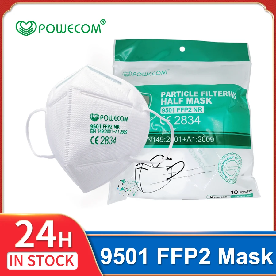 10-100 FFP2 Face Mask 9501 95% Filtration Dust-Proof Anti-Fog Filtering Reusable Earband Breathable CE Mouth mascarillas | Безопасность