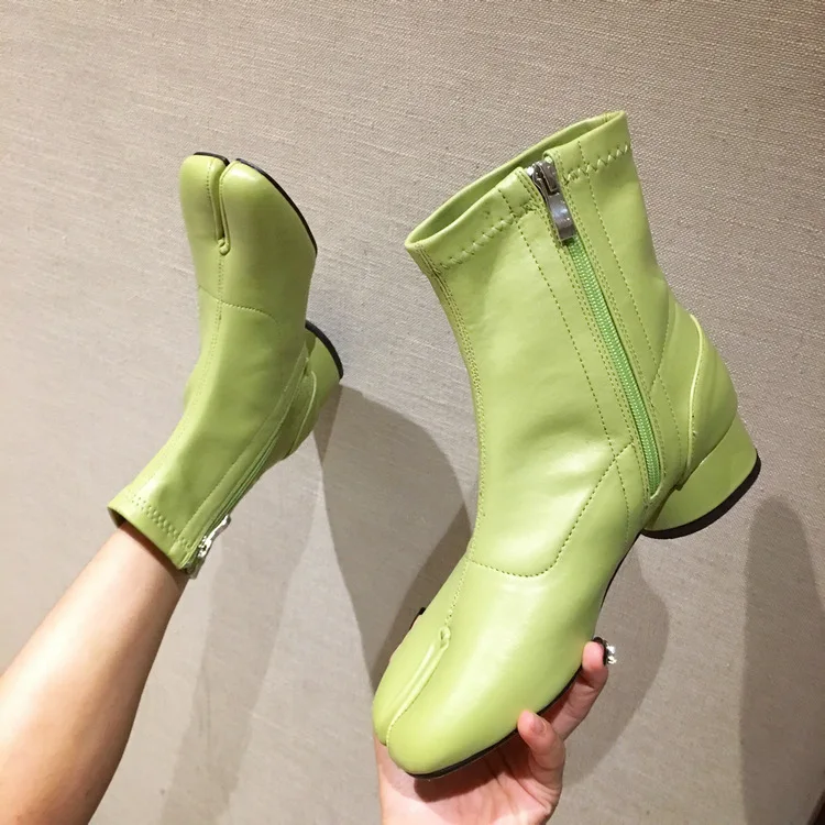 

Autumn Boots Low Heels booties Women's Rubber Shoes Rain Luxury Designer Zipper Round Toe Clogs Platform Booties Ladies Winter