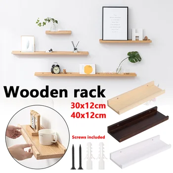 

Wooden Sice Jar Rack Wall Mounted Storage Shelf Wooden Board Storage Holders & Racks Screws Included 30 / 40cm