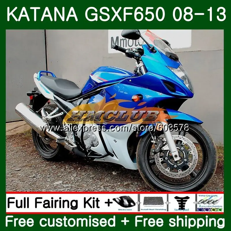 GSX650F для Suzuki Katana GSXF 650 08 09, 10, 11, 12, 13, 14, 14CL. 0 GSXF650 2008 2009 2010 2011 2012 2013 обтекателя завод синий