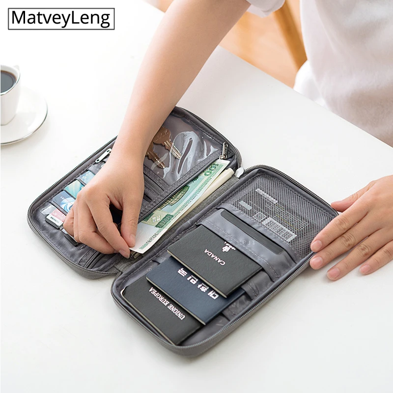 Highqualit-porta pasaporte impermeable, Cartera de viaje grande, organizador de tarjetas de crédito, accesorios de viaje, bolsa de documentos, tarjetero