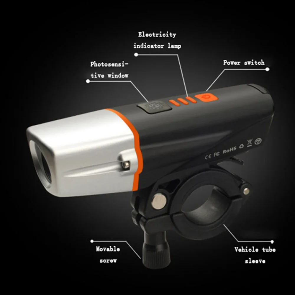 

Bike Front Light Bicycle Bright Light USB Charging 5 modes Flashlight Cycling Waterproof Torch Bike Headlight