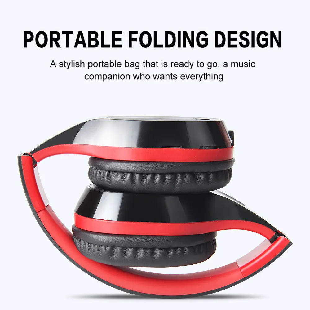 T5 Head Mounted Headphones 3 5mm Wireless Bluetooth 5 0 Headphones 9D Stereo Earphones Music Headsets With Mic Support TF Card