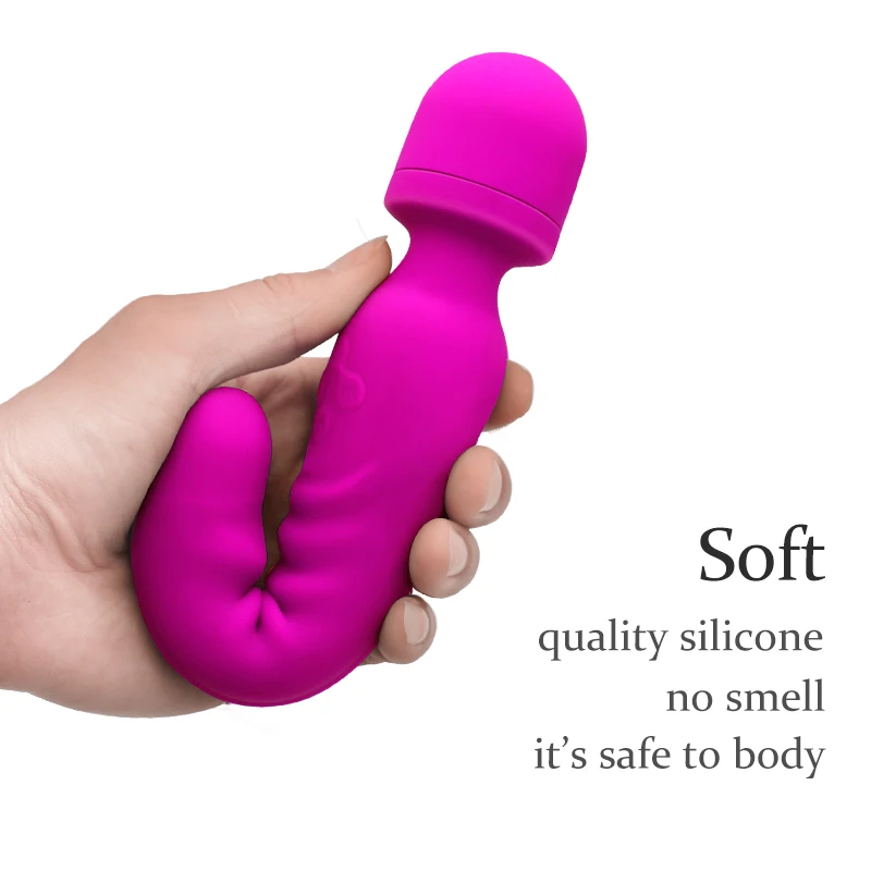 gelugee Soft Powerful Vibration Silicone AV Magic Wand Dildo Vibrator Sex Toys for Women G spot Clits Massage Female Mastrubator 5