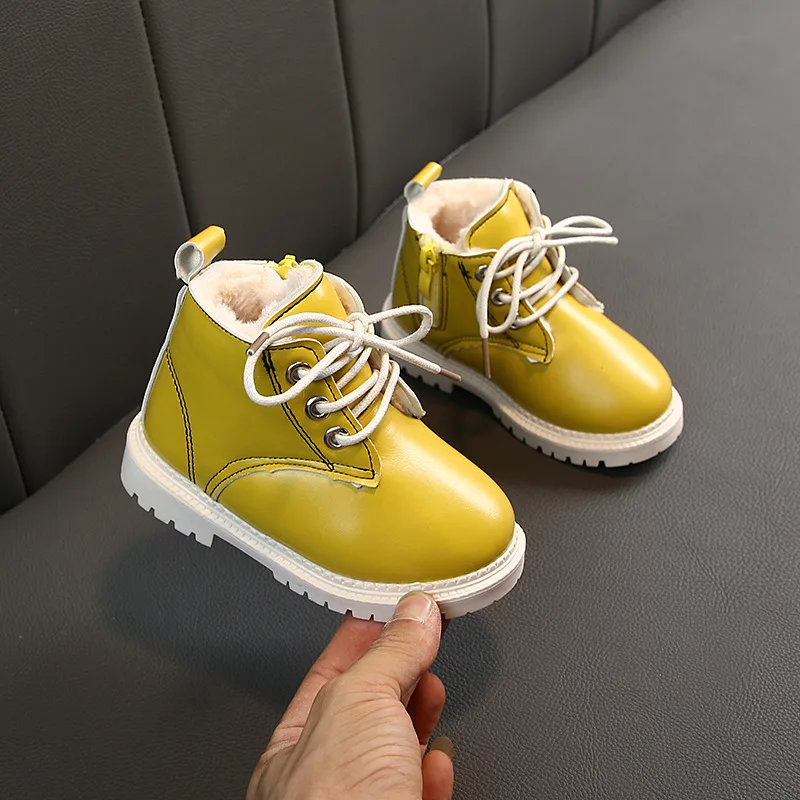 Girls Boys Winter Boots Infant Toddler Plush Boots Baby Martin Boots Soft bottom Non-slip Child Kids Outdoor Cotton shoes