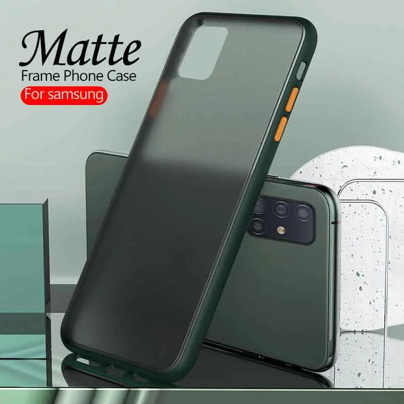 Матовый чехол с рамкой для samsung Galaxy a51 a71 a10 a30 a40 a50 a70 a30s a50s s20 Ultra s10 s8 s9 note 10 plus