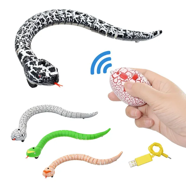 ZK20 Novelty Remote Control Snake Infrared RC Animal Toys Rattlesnake With USB Cable Funny Trick Terrify Toys For kids 1