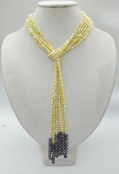 

Classic 120CM 3 Layer Natural Freshwater Baroque Pearl Tassel Long Necklace Women Trendy Sweater Costume Jewelry Gift