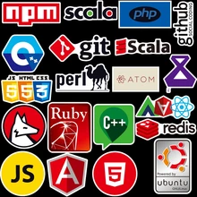Программист языковая наклейка s на ноутбук Java JS приложение логотип Интернет Программирование разработчик наклейка s пакет для Moto Наклейка на скейтборд